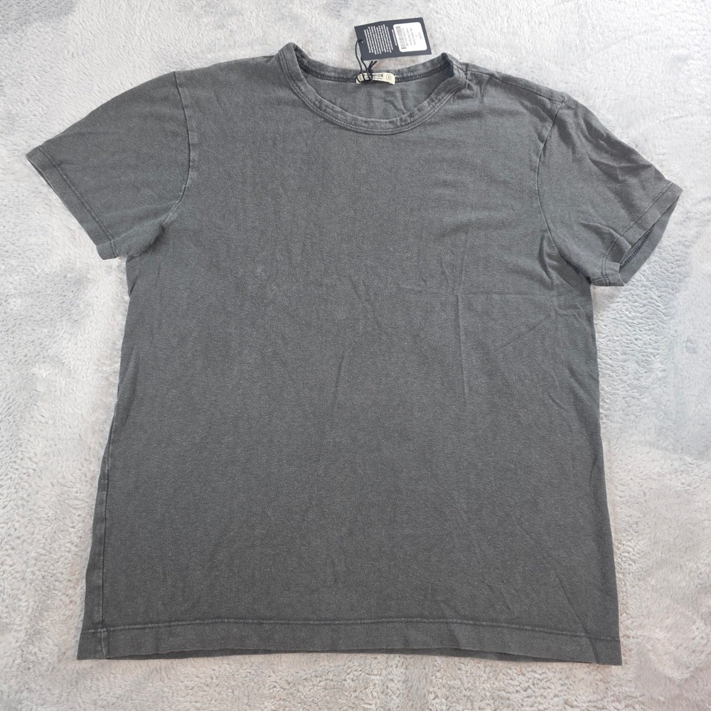 Buck Mason Mens Small Gray Jet Zig Zag Cotton Hemp Classic Tee